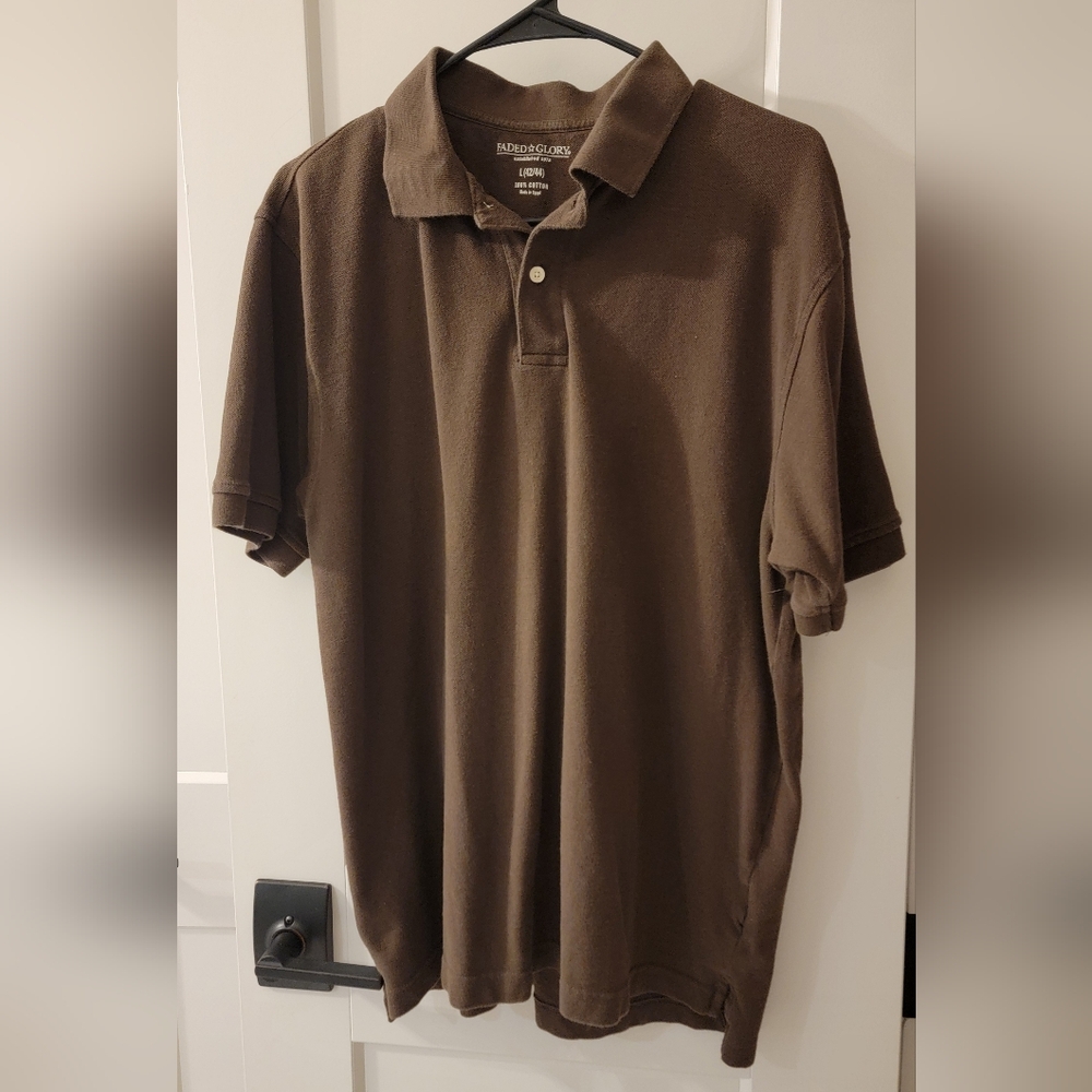 Faded Glory Dark Brown Polo Shirt